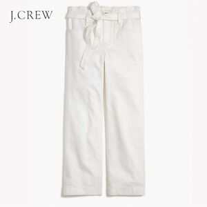 J. Crew Factory White Paper Bag Crop Jeans